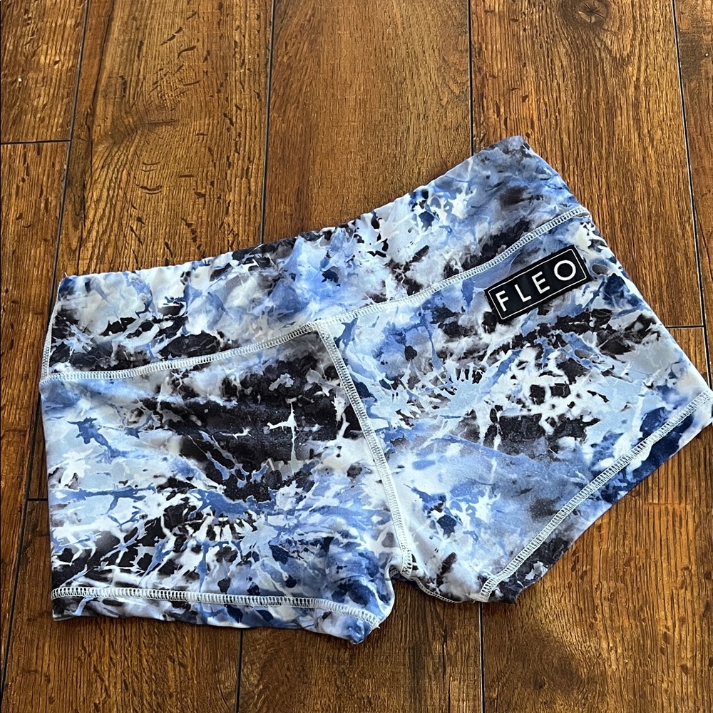 Fleo Black and Blue Patterned Shorts